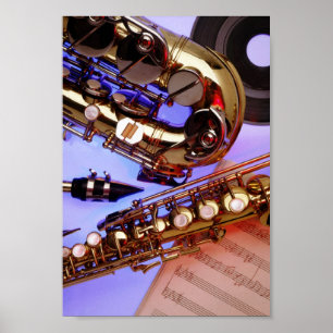 Póster Saxofones