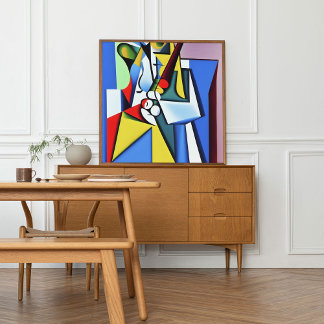 Poster Saxofonista do Jazz | Arte cubista de Kubilay An