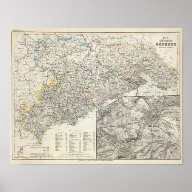 Poster Saxónia, Dresden Alemanha (Frente)