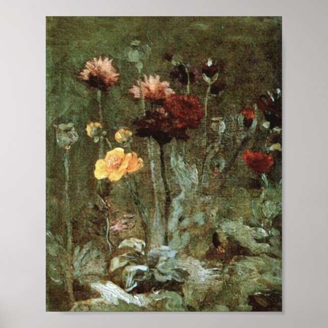 Póster Scabiosa Ranunculus Van Gogh Belas Artes (Frente)
