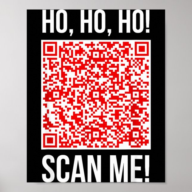 Poster Scan Me! Qr Scan Me Joke Funny Santa Merry Christm (Frente)