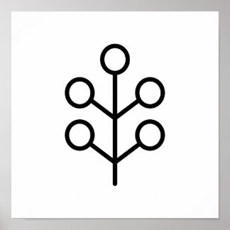 Poster Scandinavian Folk Art Minimalist Illustration
