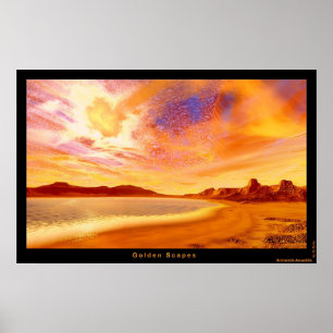 Poster Scapes dourado