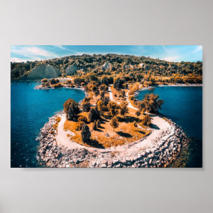 Poster Scarborough Bluffs Canadá estilizado