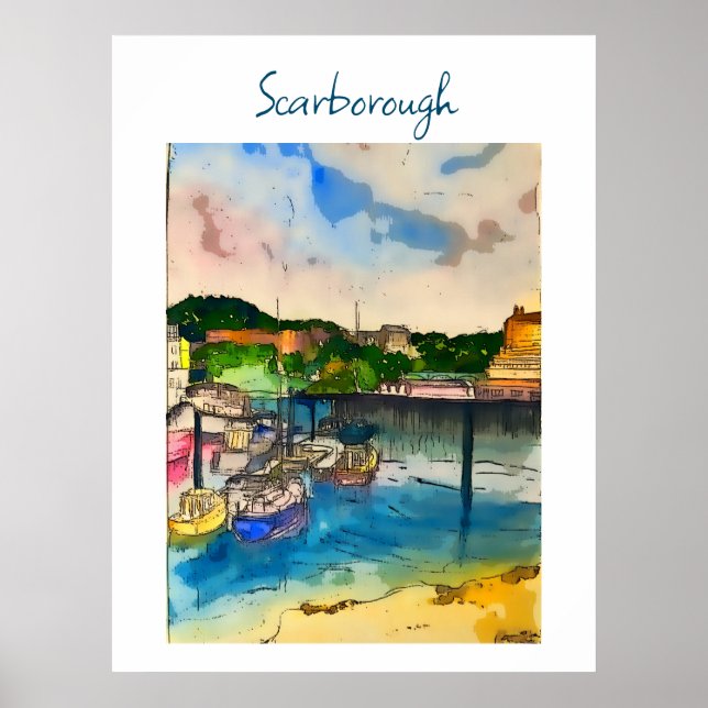 Poster Scarborough Watercolor (Frente)