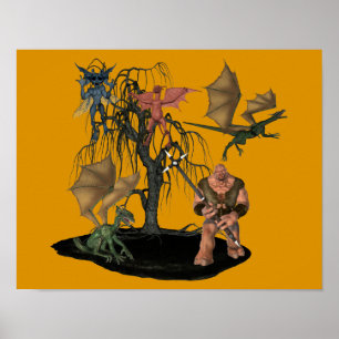 Poster Scary Ogre Goblin cria Halloween