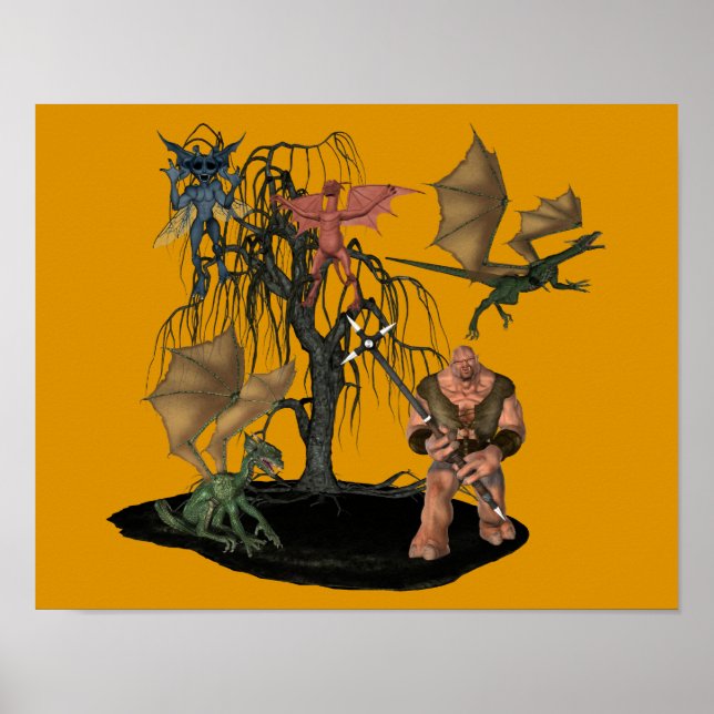 Poster Scary Ogre Goblin cria Halloween (Frente)