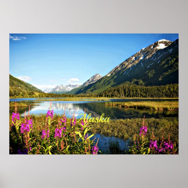 Póster Scenic Alaska, Rotulado (Frente)