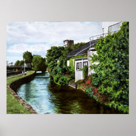 Póster Scenic Galway City Ireland Canal View