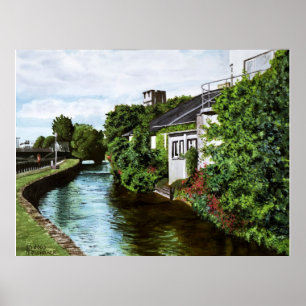 Póster Scenic Galway City Ireland Canal View