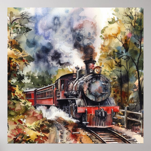 Poster Scenic Landscape with Train (Frente)