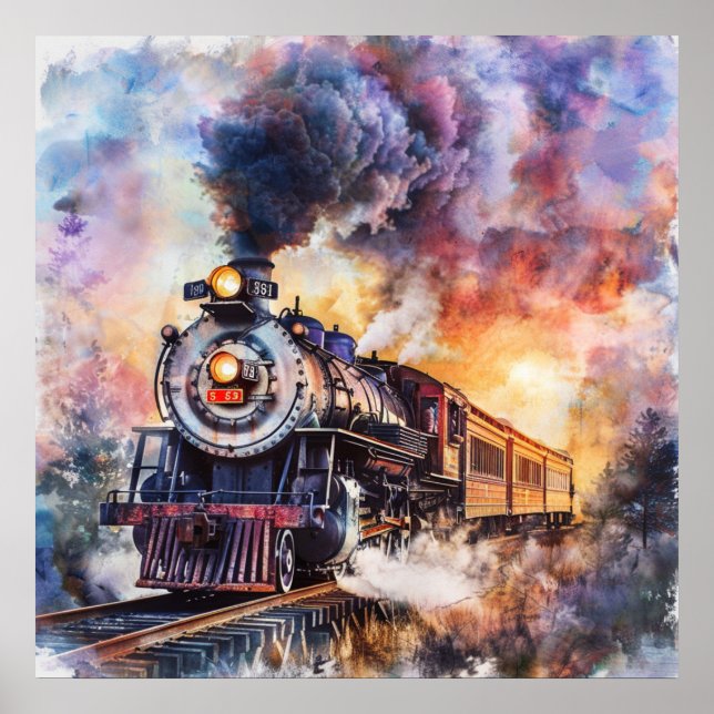 Poster Scenic Landscape with Train (Frente)