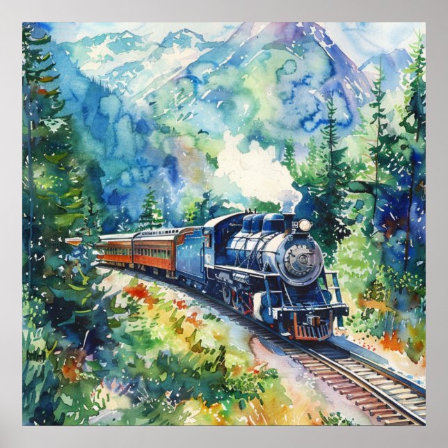 Poster Scenic Landscape with Train (Frente)