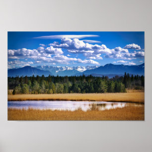 Póster Scenic Mountains Alpine Landscape
