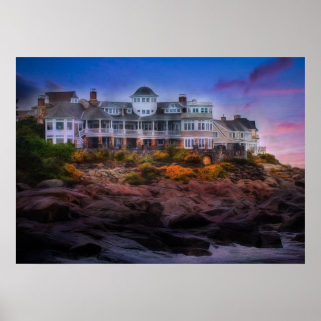 Póster Scense Costeira Sunrise do Cabo Neddick Maine (Frente)