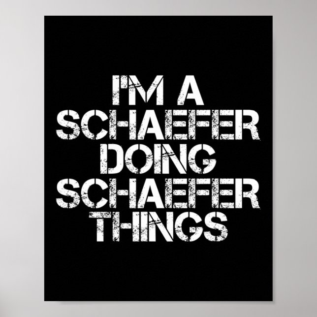 Poster Schaefer Funny Surname Family Tree Birthday Reunio (Frente)