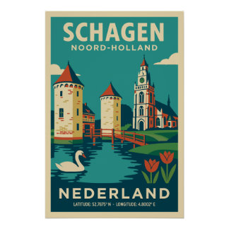 Póster Schagen, Noord-Holland Niederlande Reiseplakat