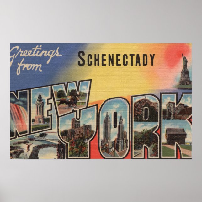 Poster Schenectady, Nova Iorque - Cenas com Letras Grande (Frente)