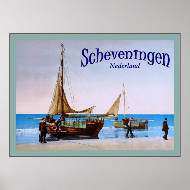 Poster Scheveningen ~ Nederland ~ Viagens vintage (Frente)