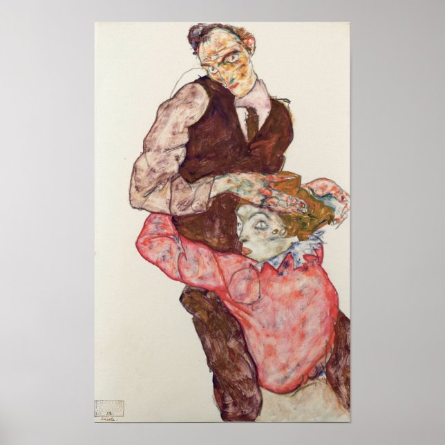 Poster Schiele - Amantes (Frente)
