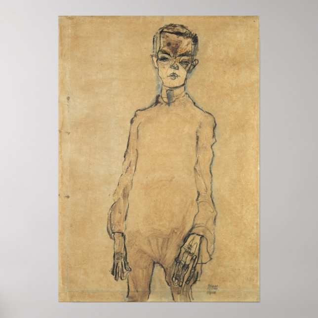 Poster Schiele - Autorretrato 1910 (Frente)