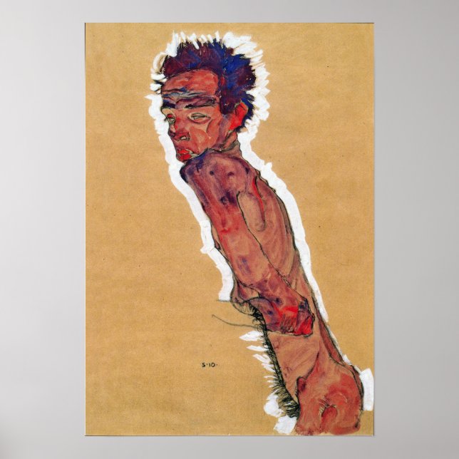 Poster Schiele - Autorretrato 1910 (Frente)