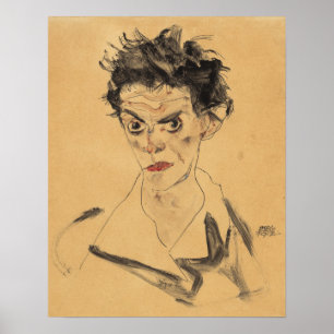 Poster Schiele - Autorretrato 1912