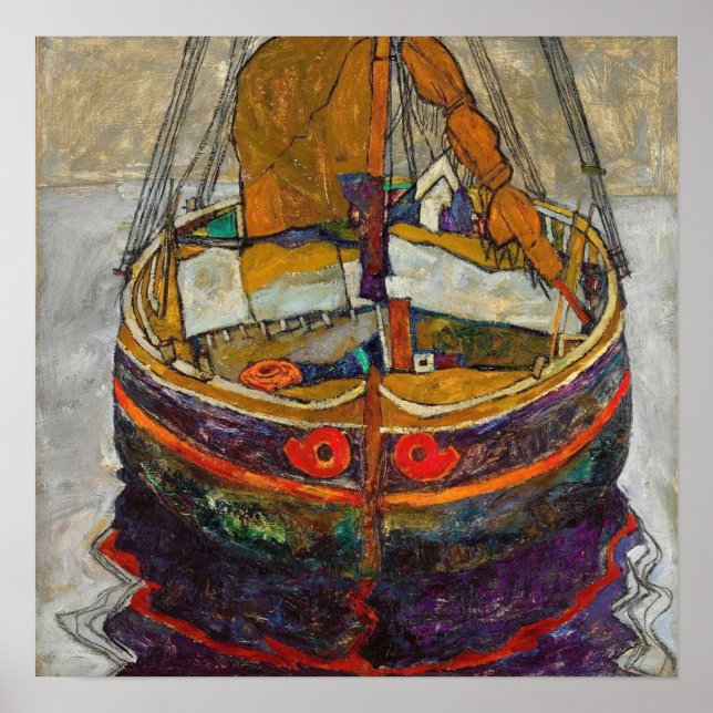 Poster Schiele - Barco de Pesca de Trieste (Frente)