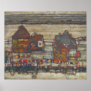 Poster Schiele - Casas Coloridas 1914