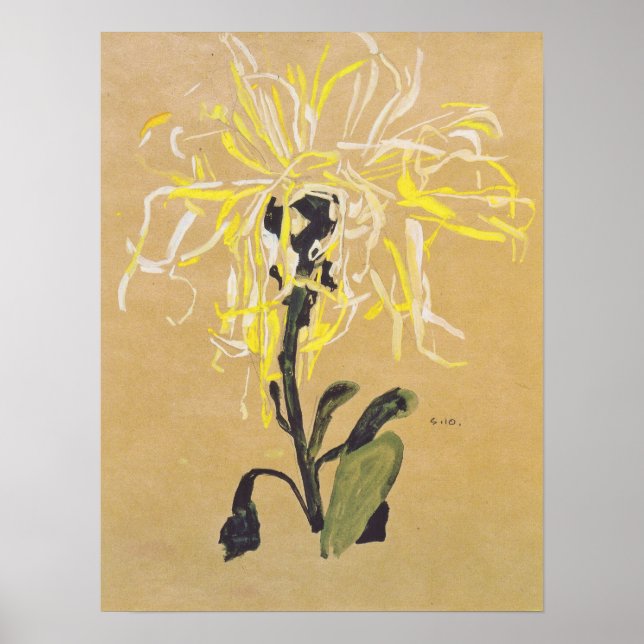 Poster Schiele - Crisântemo Amarelo 1910 (Frente)