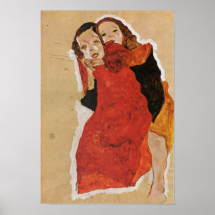 Poster Schiele - Duas Meninas