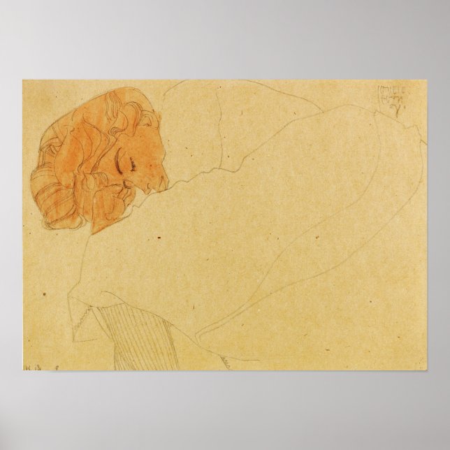 Poster Schiele - Garota Dormindo 1908 (Frente)