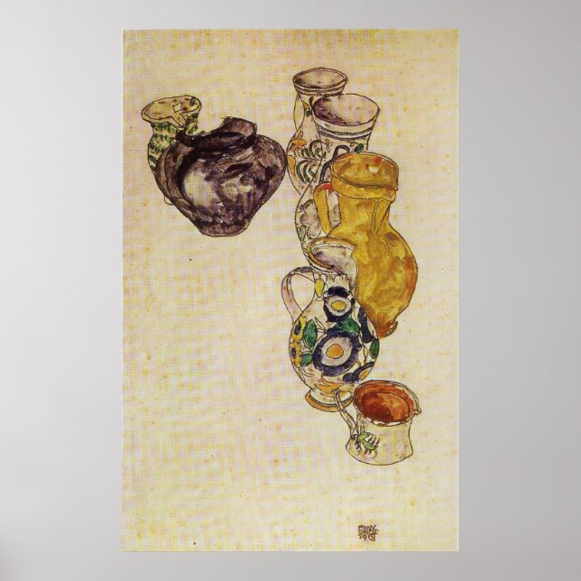 Poster Schiele - Jarros de Camponeses (Frente)