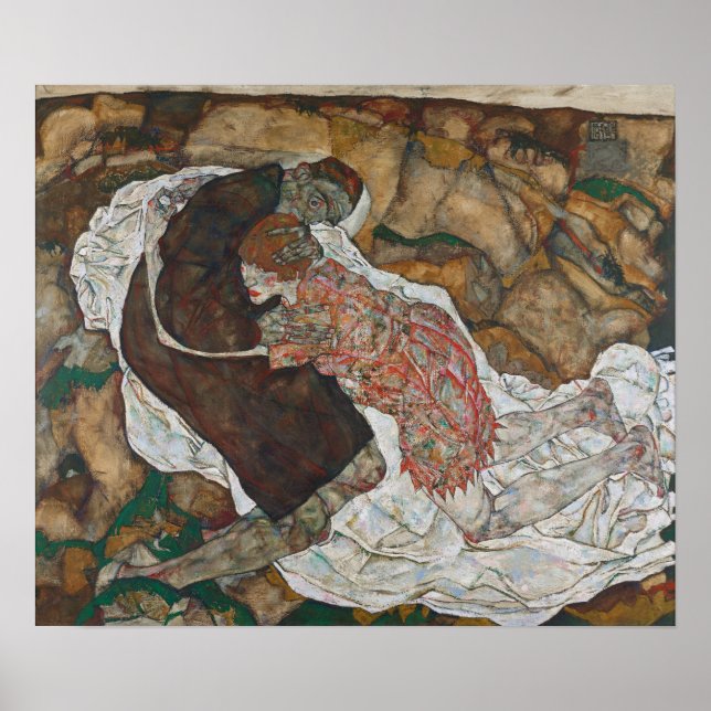 Poster Schiele - Morte e Moça (Frente)