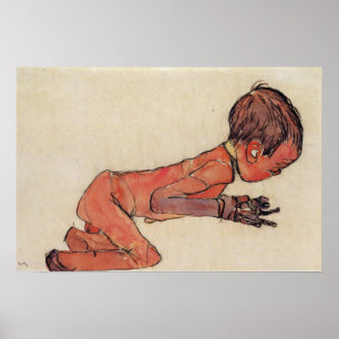 Poster Schiele - Recém-Nascido Com Pernas Elaboradas Em 1