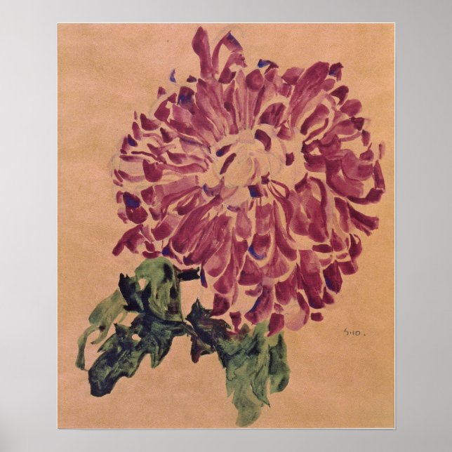 Poster Schiele - Red Chrysanthemum 1910 (Frente)
