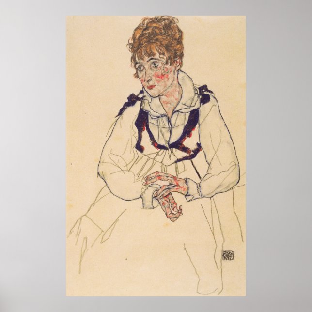 Poster Schiele - Retrato de Edith 1917 (Frente)