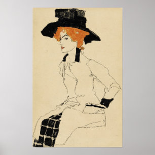 Poster Schiele - Retrato de uma Mulher