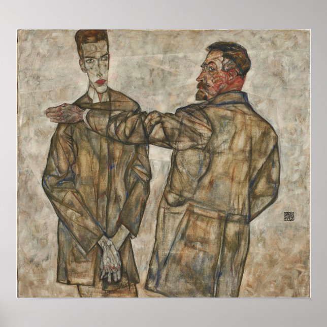 Poster Schiele - Retrato Duplo, Heinrich E Otto Bene… (Frente)