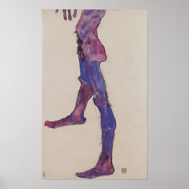 Poster Schiele - tronco abdominal masculino 1910 (Frente)