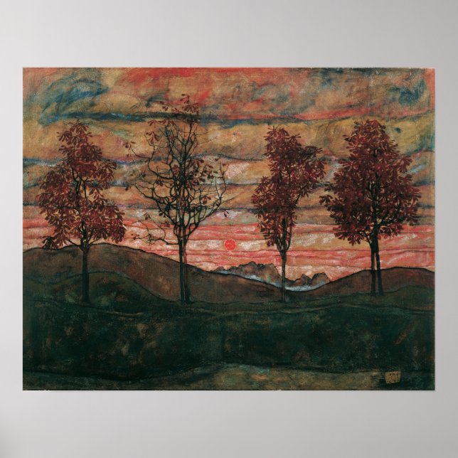 Poster Schiele - Vier Baume (Frente)