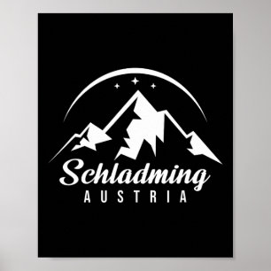 Poster Schladming Austria Ski Resort Skiting Snowboard