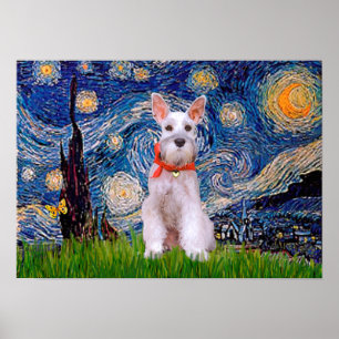 Poster Schnauzer 9 - Starry Night