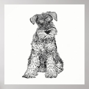 Póster Schnauzer da arte do poster/parede do cão