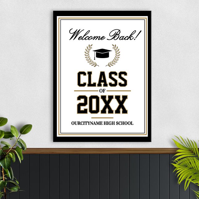 Poster School Colors Class Reunion Welcome (Criador carregado)