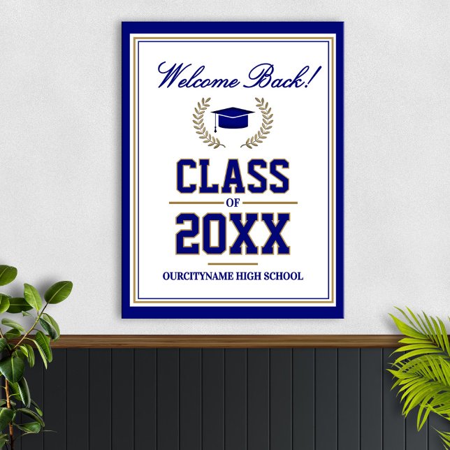 Poster School Colors Class Reunion Welcome (Criador carregado)