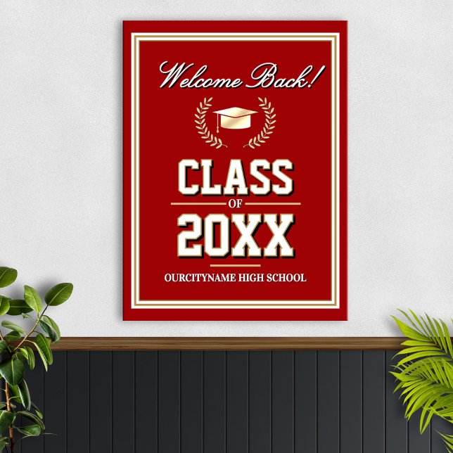 Poster School Colors Class Reunion Welcome (Criador carregado)