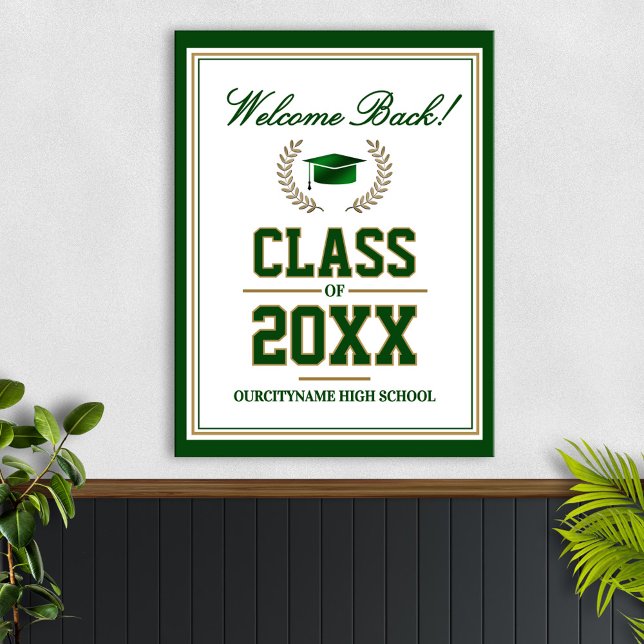 Poster School Colors Class Reunion Welcome (Criador carregado)