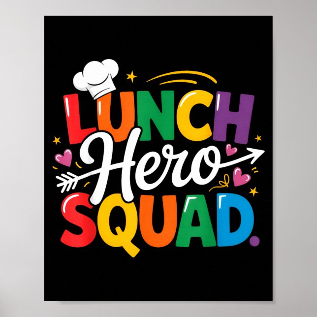 Poster School Lunch Hero Squad Cafeteria Workers Crew Lad (Frente)
