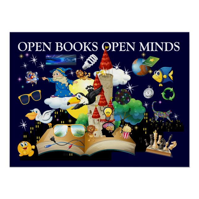Póster School Open Books Glossy Poster (Frente)